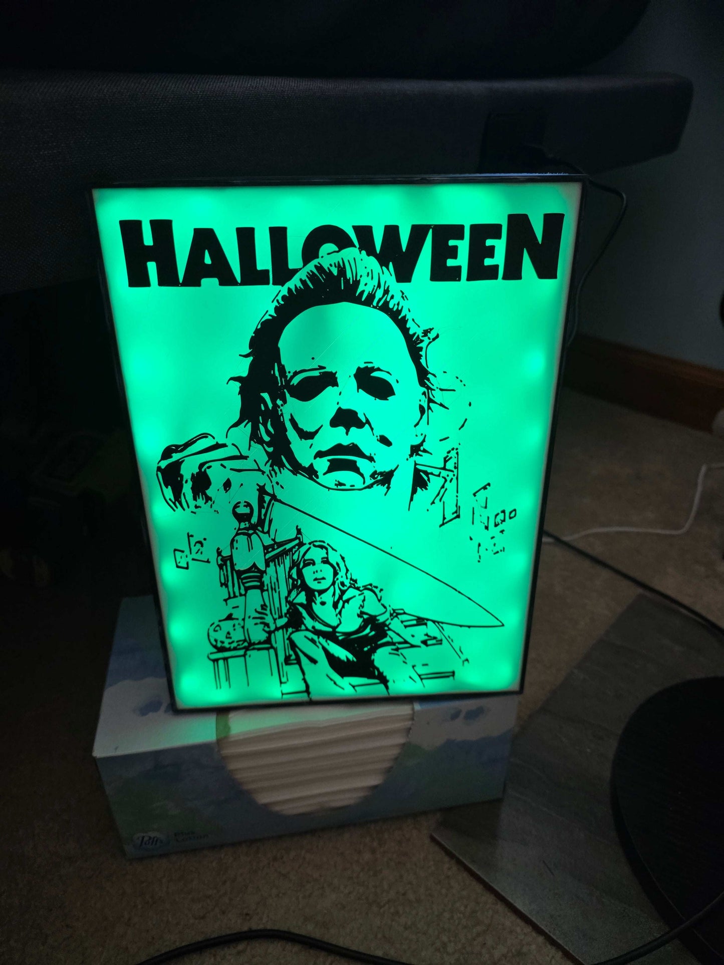 10" Michael myers lightbox closet scene halloween onn led and remote 1-2 days to make by 3dCurioPrints