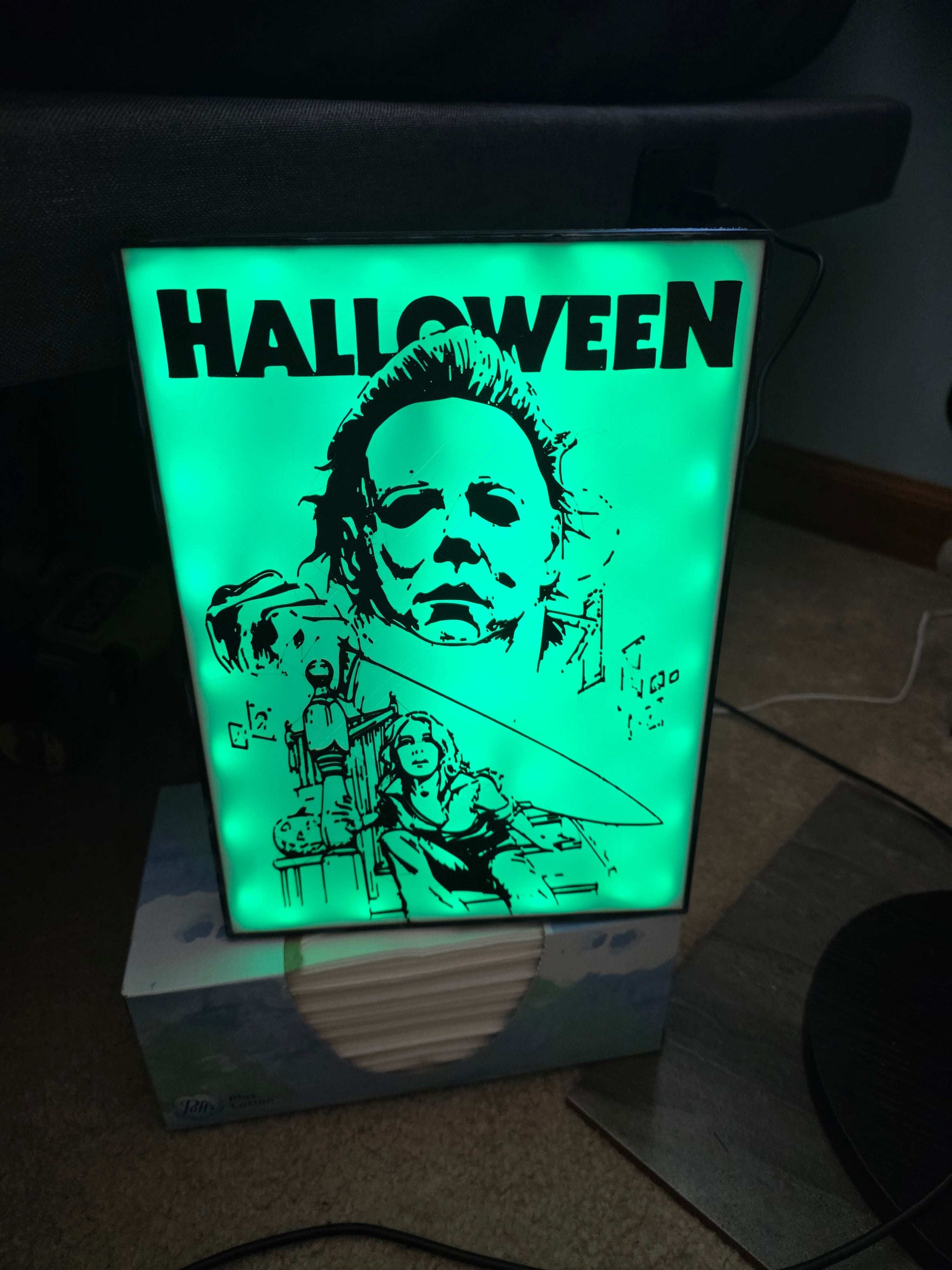 10" Michael myers lightbox closet scene halloween onn led and remote 1-2 days to make by 3dCurioPrints