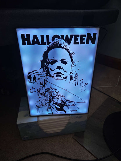 10" Michael myers lightbox closet scene halloween onn led and remote 1-2 days to make by 3dCurioPrints