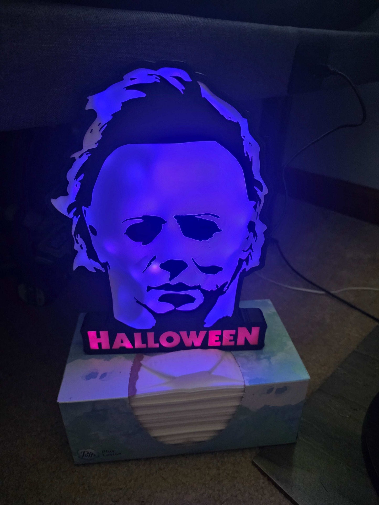 Michael myers lightbox 10" halloween comes with onn leds ship 1-2 days by 3dCurioPrints