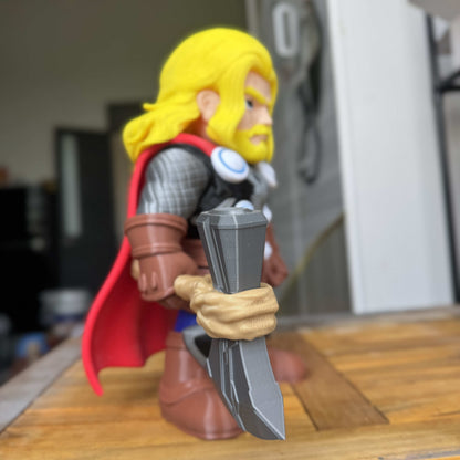 18-inch Thor Marvel bust statue with detachable weapon requiring glue assembly
