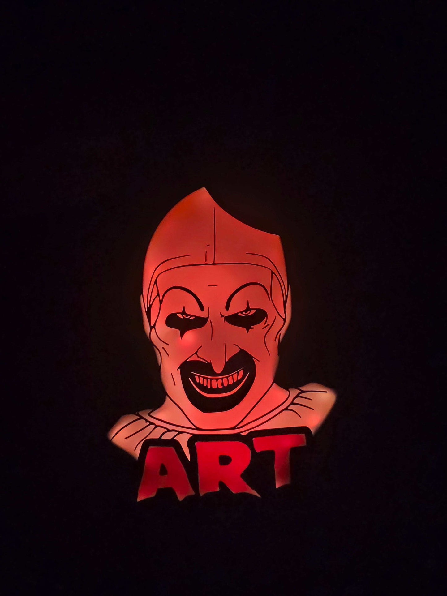 Art the Clown Terrifier LED lightbox with backlit horror design