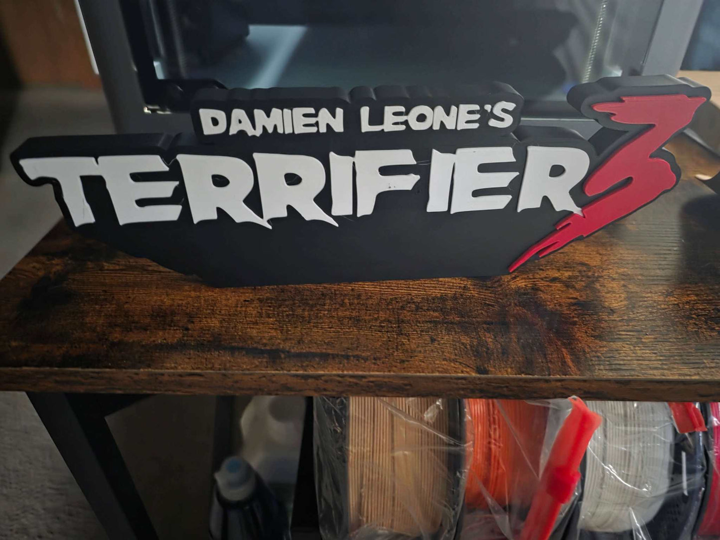 Terrifier logo art 12-inch wide Art the Clown horror prop