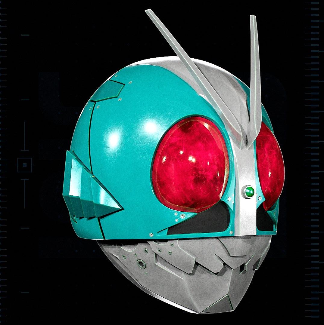 Shin Kamen Rider mask fitting heads up to 24 inches with 5-day production time