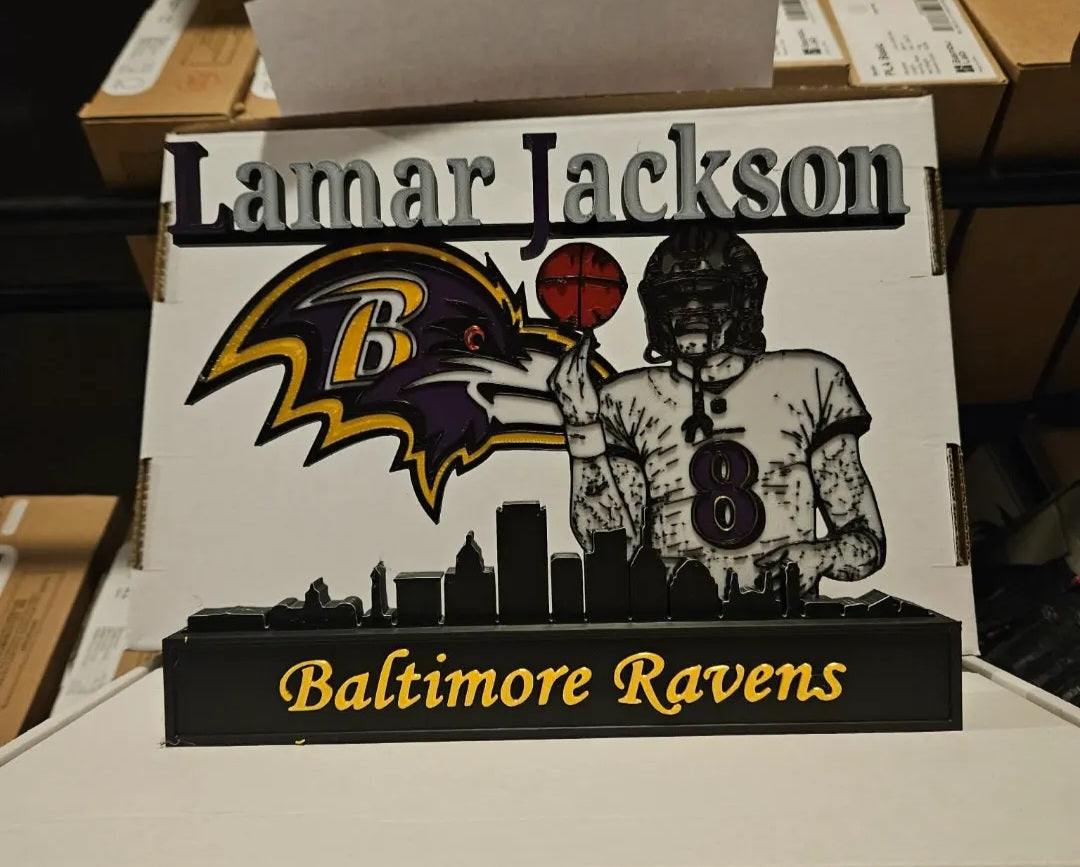 All sports 10-inch nameplate featuring customizable NFL, NBA, MLB athletes like Jordan, Kobe, LeBron, Curry, Ohtani, and Brady