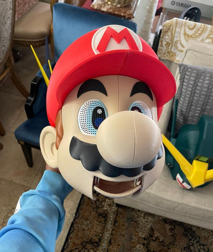 Mario the plumber video game mask with magnets, one size fits up to 24" head, cosplay and costume party accessory
