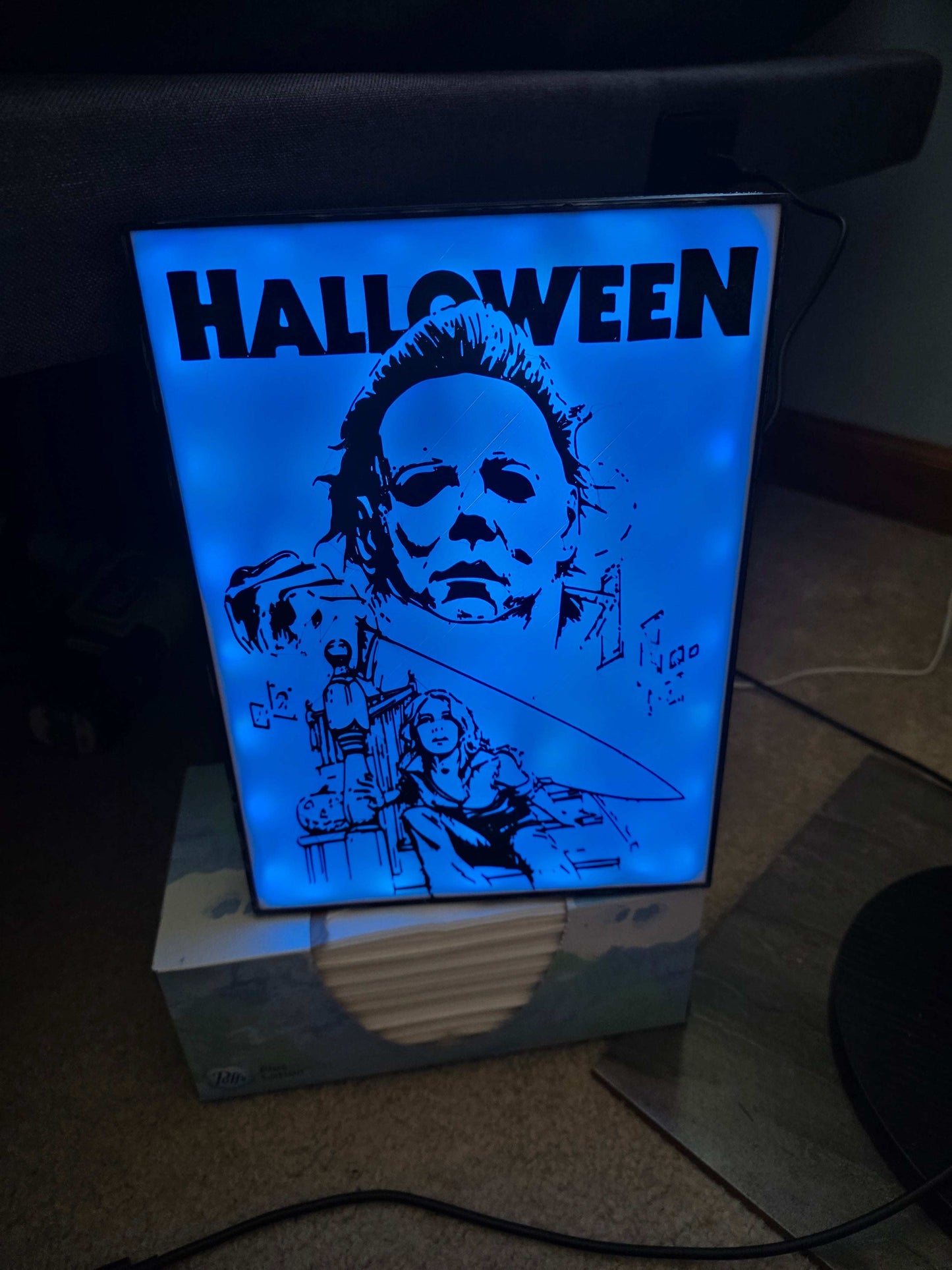 10" Michael myers lightbox closet scene halloween onn led and remote 1-2 days to make by 3dCurioPrints