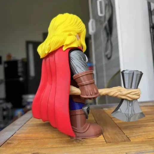 18-inch Thor Marvel bust statue with weapon attachment requiring glue-in assembly