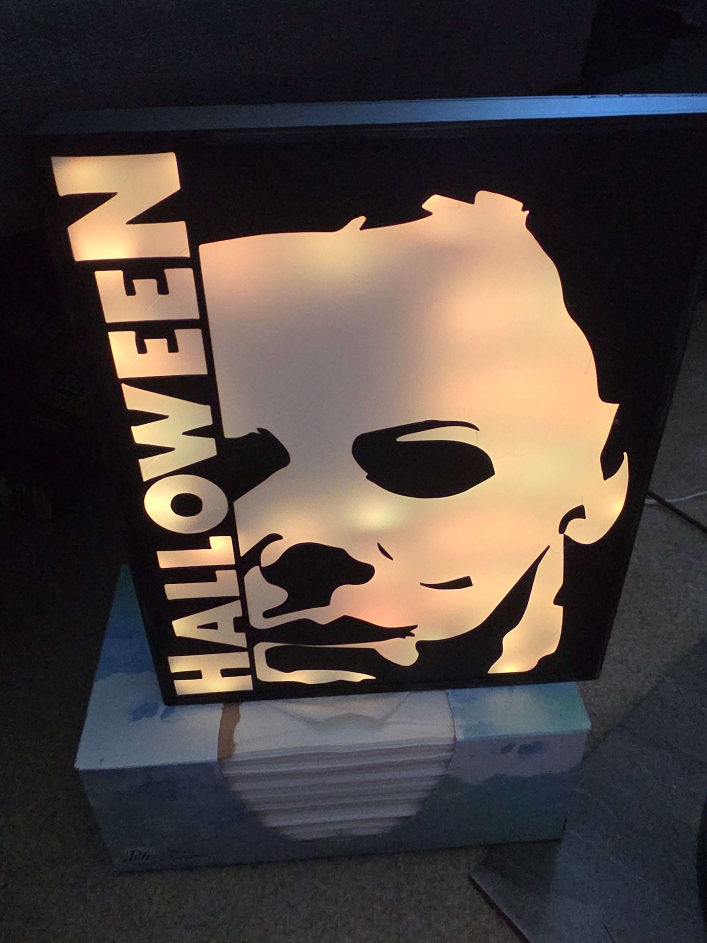 10" Michael myers lightbox halloween comes with onn led and remote ship 1-2 days by 3dCurioPrints