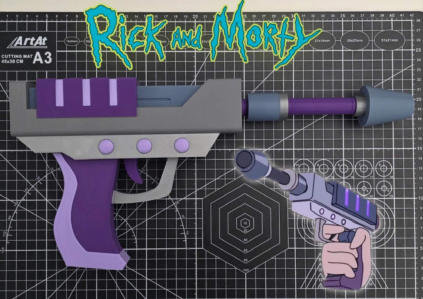 Rick and morty cosplay raygun fake by 3dCurioPrints