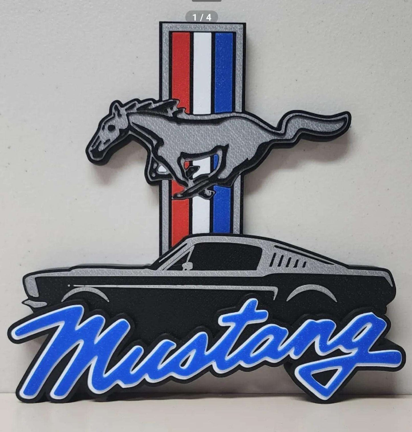 10" Ford mustang wall art desk art by 3dCurioPrints
