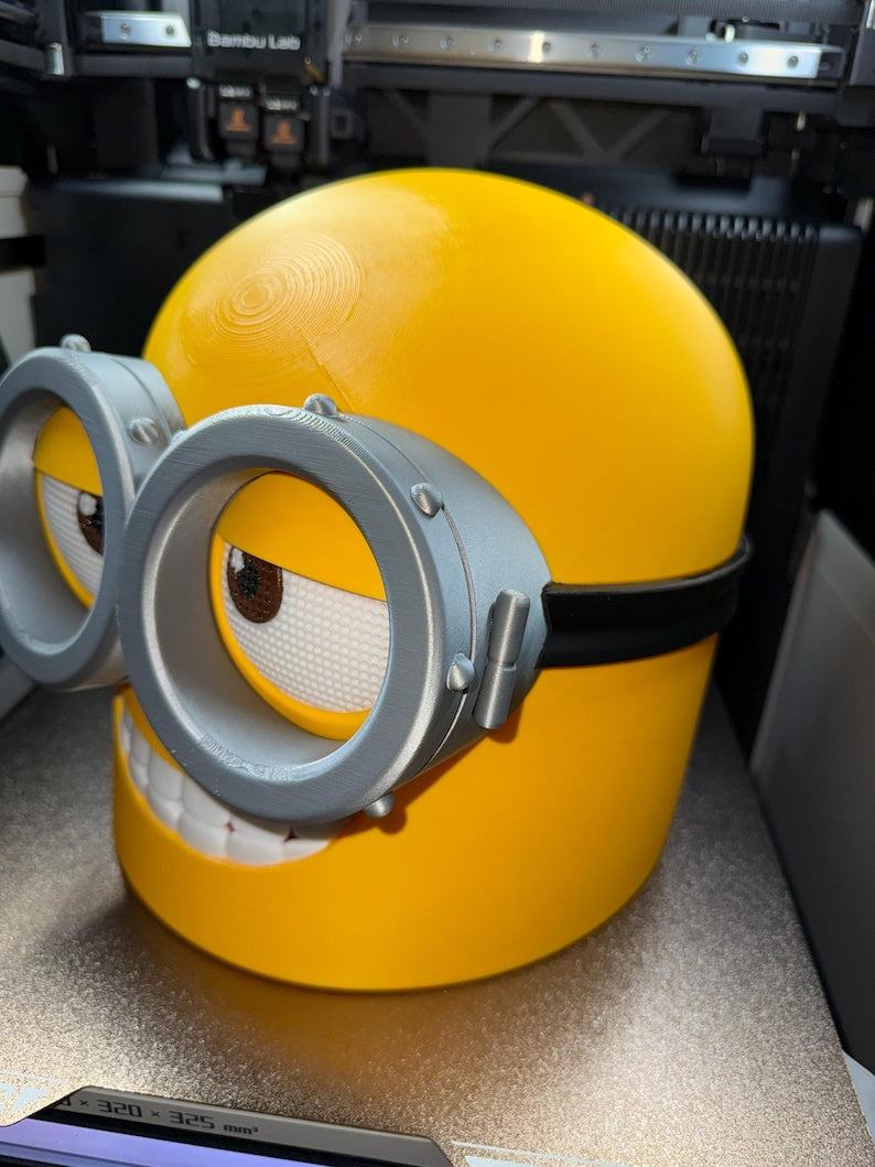 Minion helmet mask with magnets, one size fits all