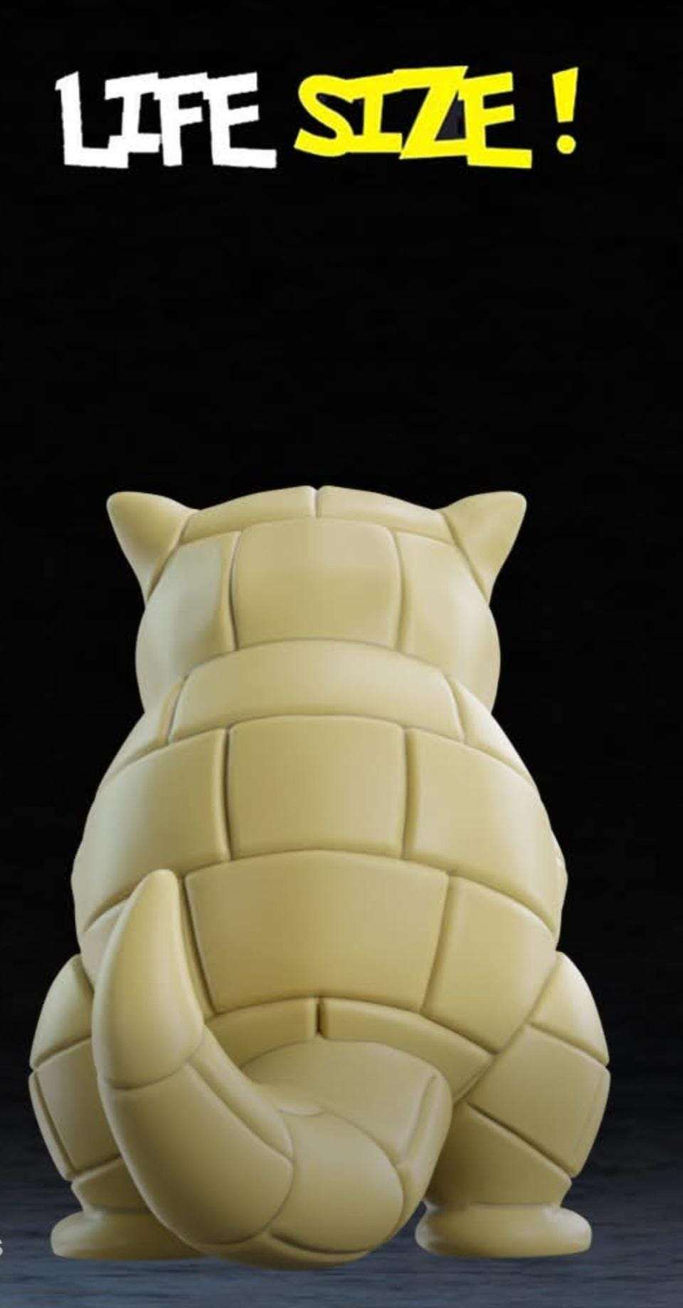 Full size pokemon sandshrew 1ft 10in #0027 bust statue figure by 3dCurioPrints