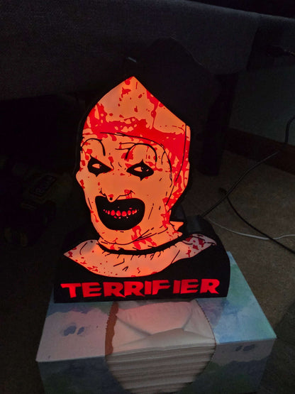 Terrifier 10"lightbox comes with onn leds ship 1-2 days by 3dCurioPrints