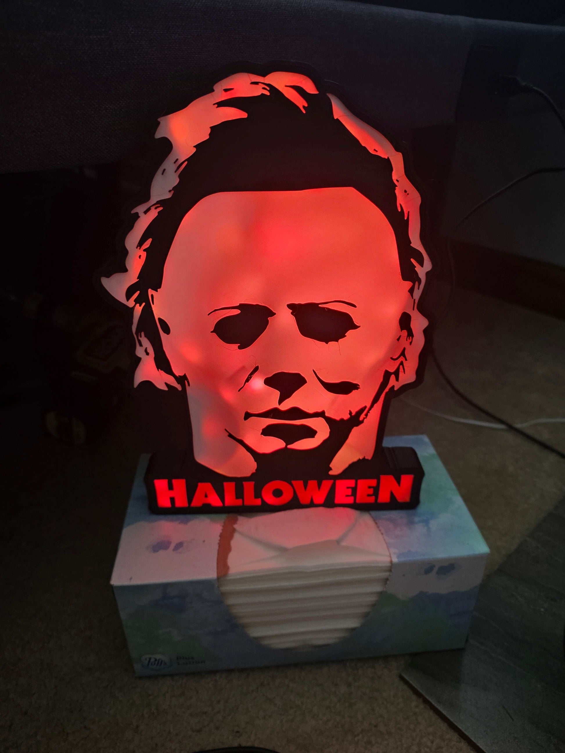 Michael myers lightbox 10" halloween comes with onn leds ship 1-2 days by 3dCurioPrints