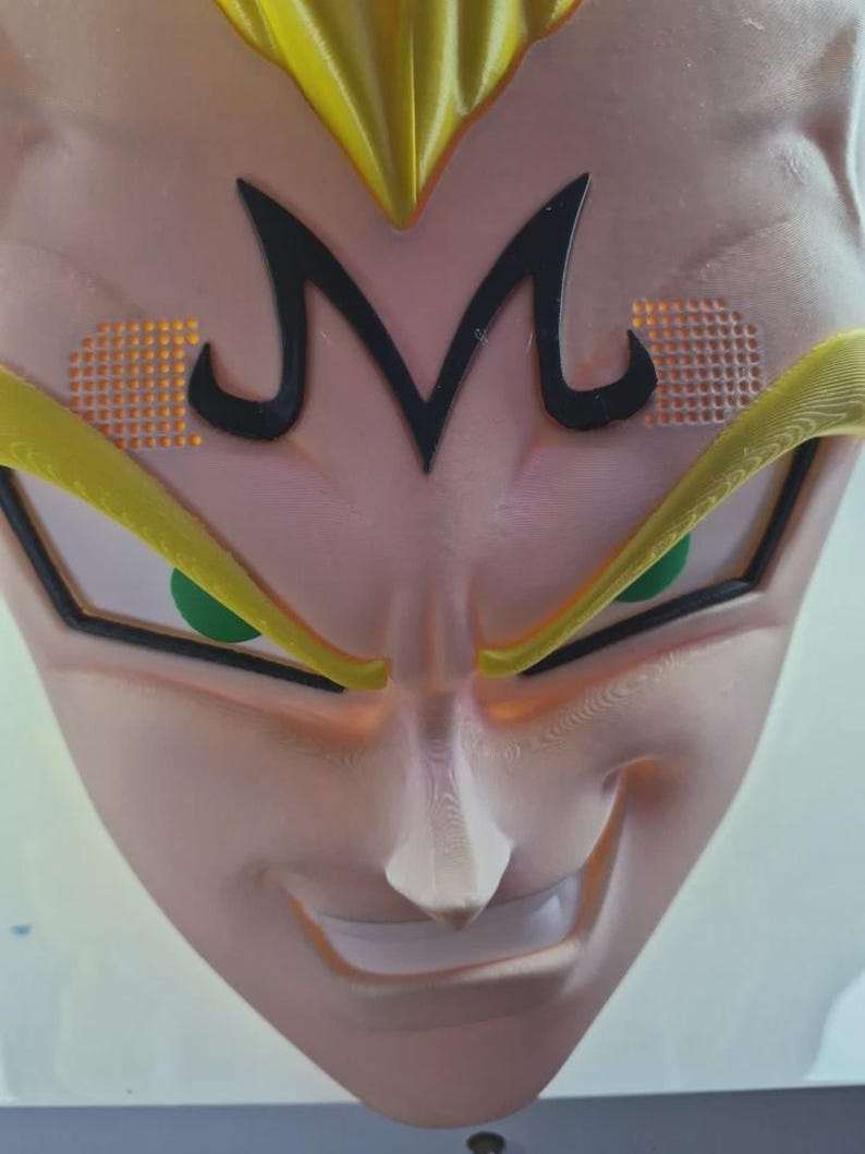Majin Vegeta helmet mask with magnetic fasteners for cosplay and costume use