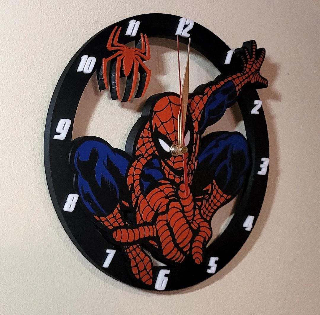 10" spider man clock hero superhero by 3dCurioPrints