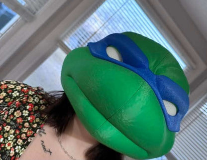 TMNT Leonardo helmet mask 1 fits heads up to 24" tail will be off by 3dCurioPrints