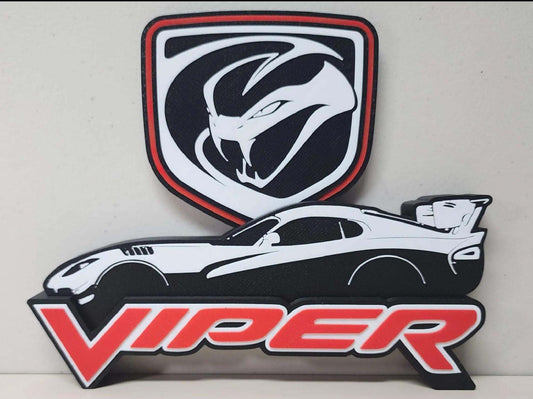 10"dodge viper wall art dest by 3dCurioPrints