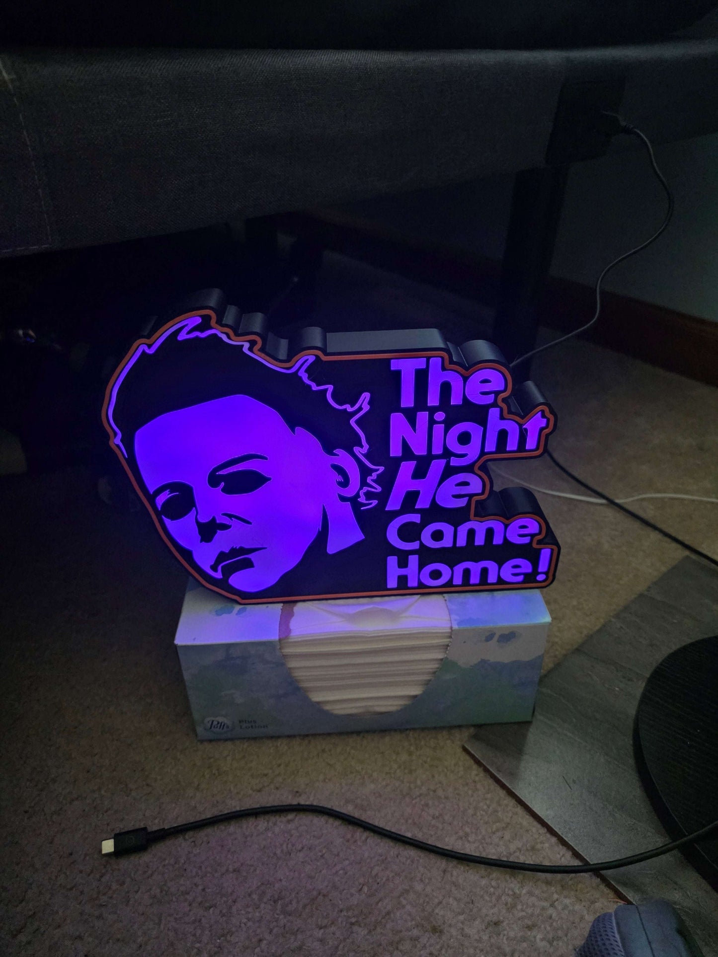 10" halloween Michael myers lightbox onn led with remote made 1-2 days by 3dCurioPrints
