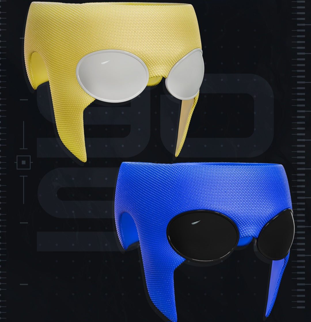 Invincible mask helmet superhero vigilante cosplay in yellow and blue color options