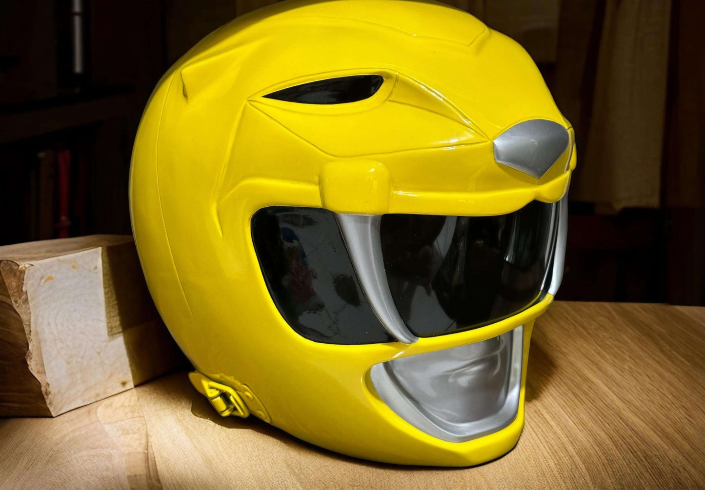 Yellow Power Ranger helmet mask with magnets