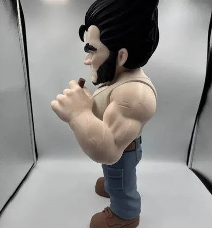 26 inch Logan Wolverine figure with glue-on claws and blue jeans holding a cigar