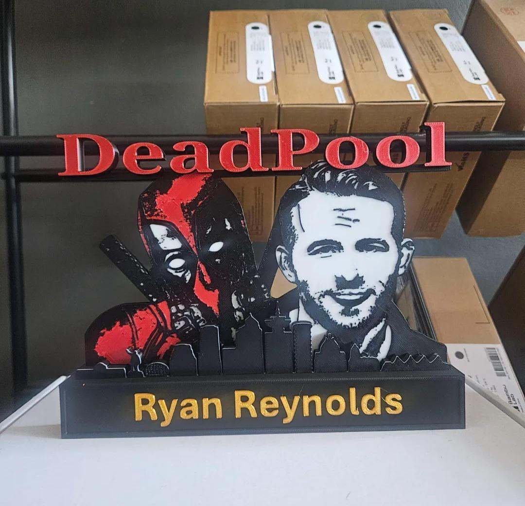 Superhero 10-inch nameplate featuring Wolverine, Spider-Man, Iron Man, and Deadpool wall art for desk or wall display
