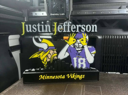 All sports 10-inch nameplate showcasing NFL, NBA, MLB athletes like Jordan, Kobe, LeBron, Curry, Ohtani, and Brady