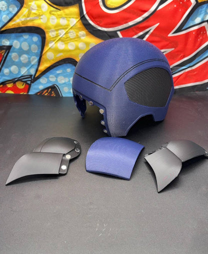 Bullseye vigilante half-head mask helmet with magnets customizable color cosplay accessory