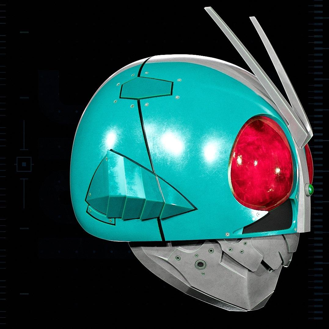 Shin Kamen Rider mask fitting heads up to 24 inches with 5-day production time