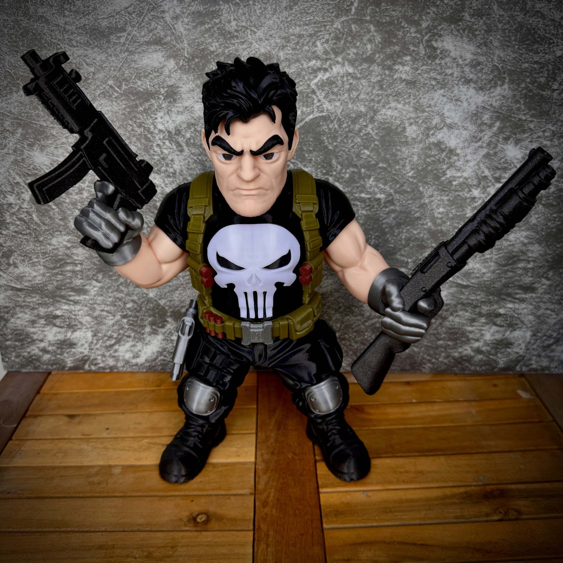 28-inch Massive Punisher superhero statue standing tall with detailed figure and accessories