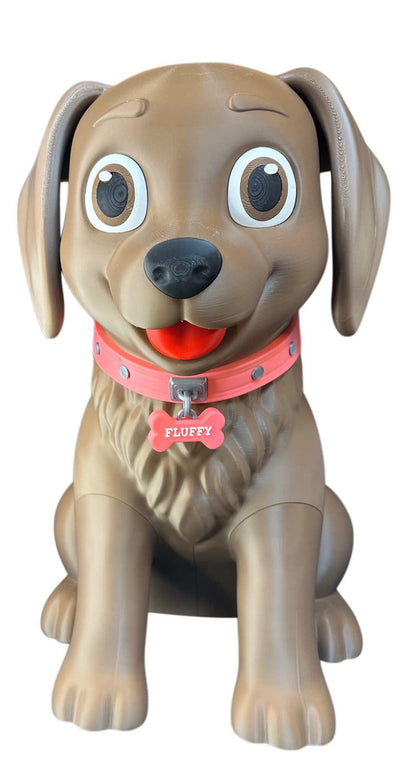 20-inch customizable large Labrador retriever dog figure with personalized collar and name tag