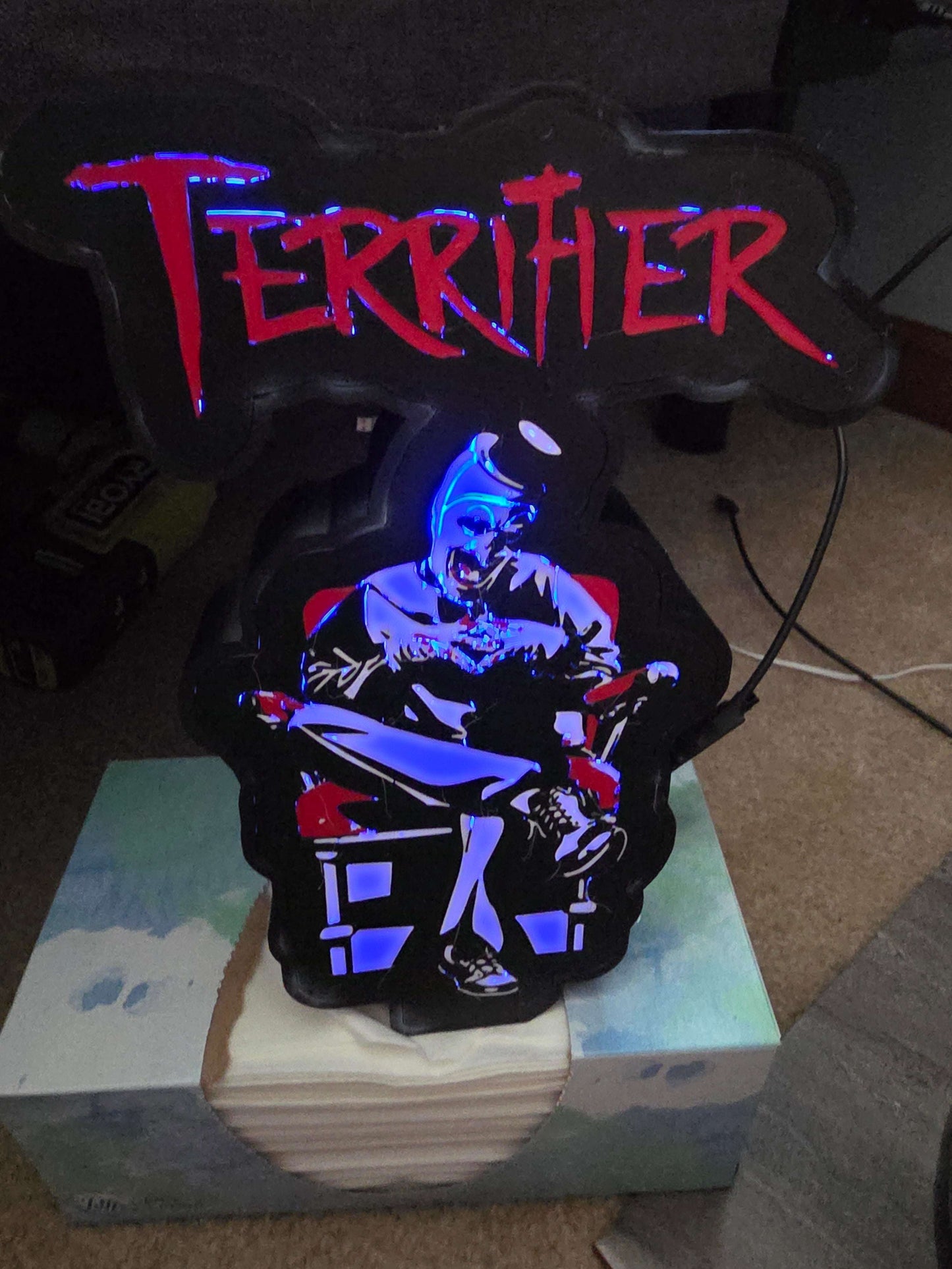 Terrifier 10" lightbox art the clown 1-2 days shipped by 3dCurioPrints