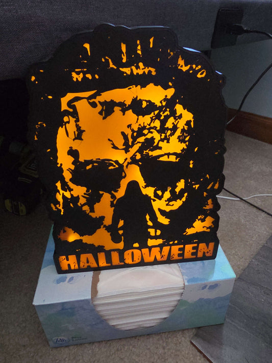 10" rob zombie halloween Michael myers lightbox onn led with remote takes 1-2 days to make by 3dCurioPrints