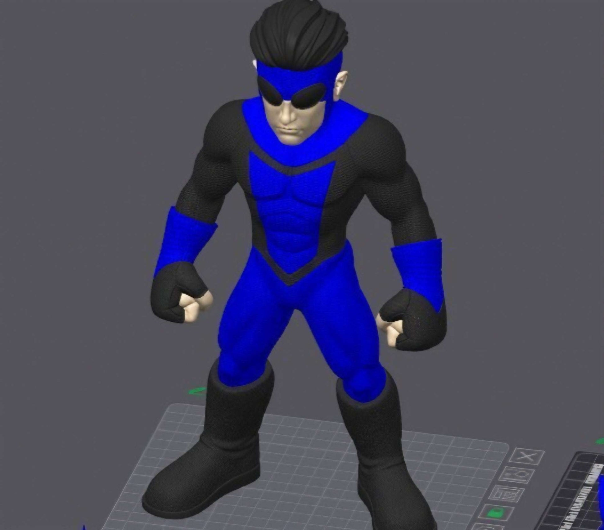 26 inch Invincible Man superhero giant display figure in blue suit for collectors and fans