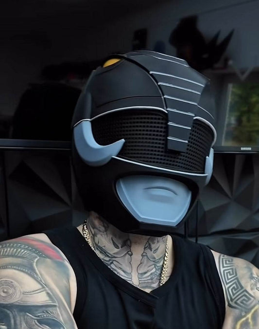 Black Power Ranger Mask Helmet Fits Heads Up To 24 Inches by 3dCurioPrints