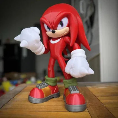 19 inch Knuckles bust statue from Sonic the Hedgehog on display shelf