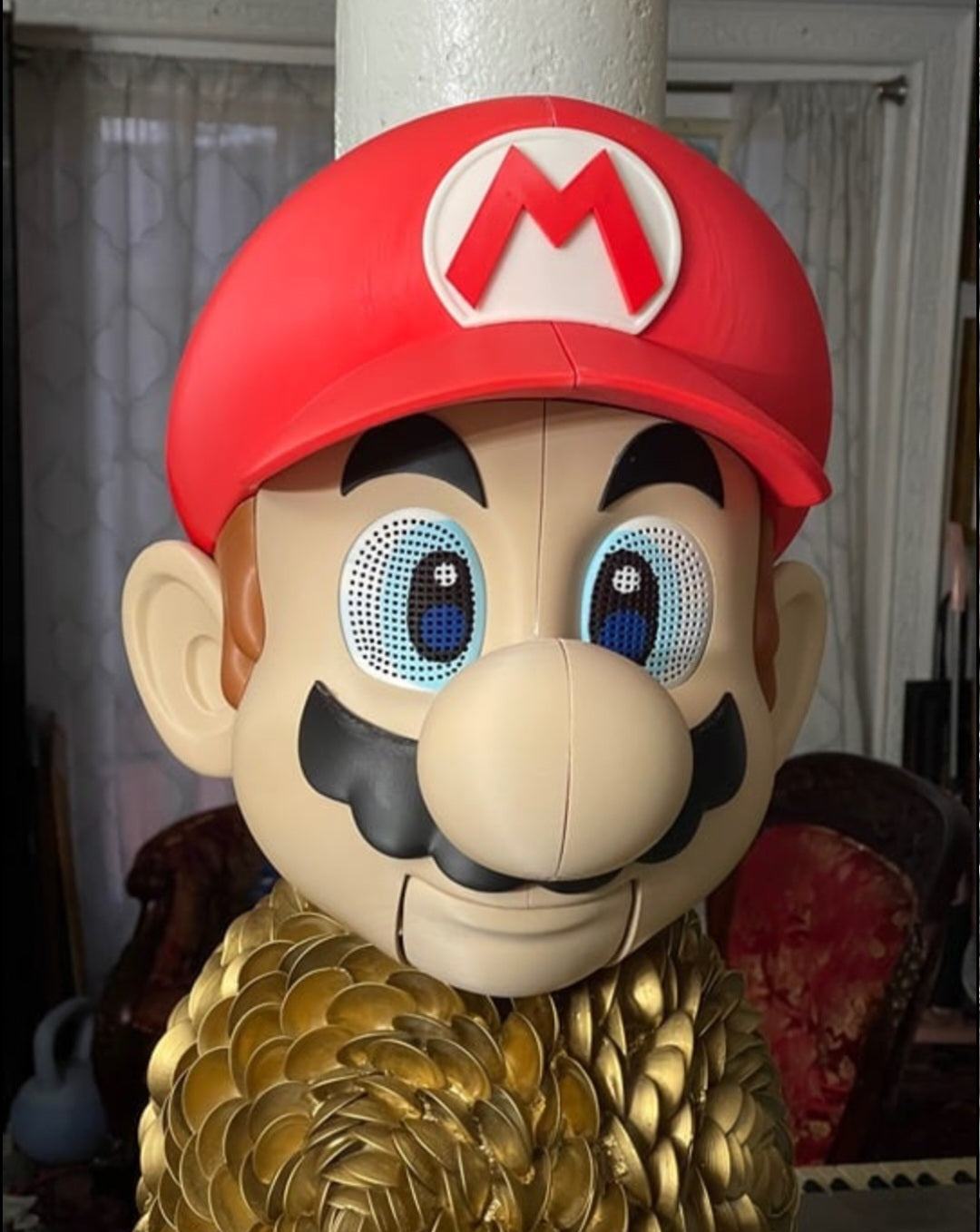 Mario the plumber video game mask with magnets, one size fits heads up to 24"