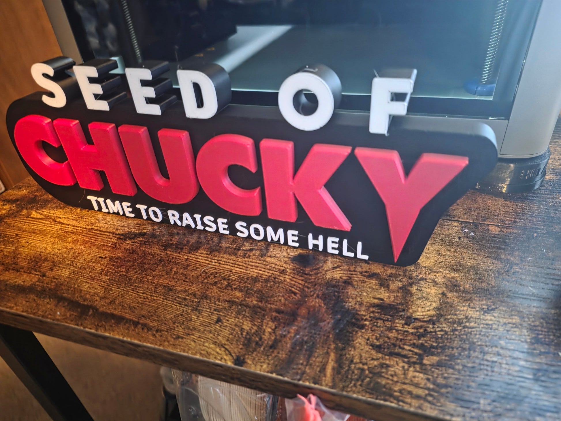 12x5 inch Seed of Chucky sign time to raise horror decor